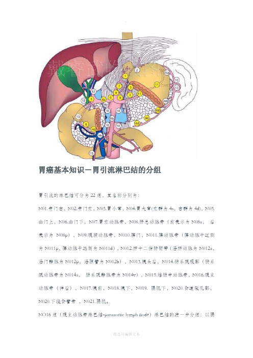 胃癌清扫淋巴结分组图