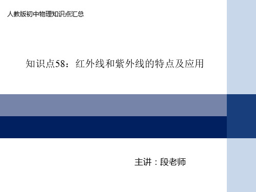 红外线和紫外线的特点及应用