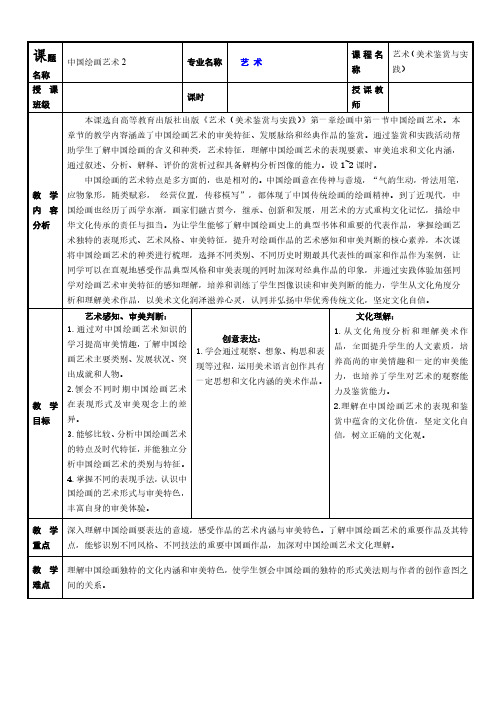 第一章 第一节中国绘画艺术   2艺术(美术鉴赏与实践)