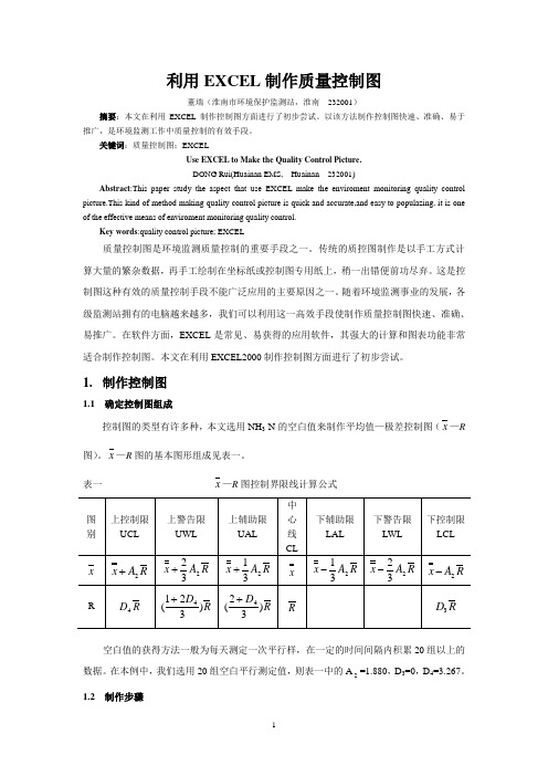 如何用EXCEL制作质量控制图