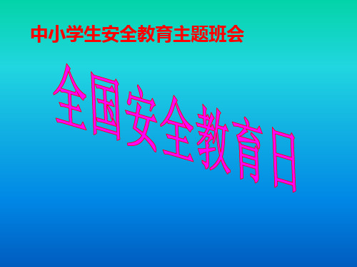 【中小学】安全教育日主题班会优秀课件