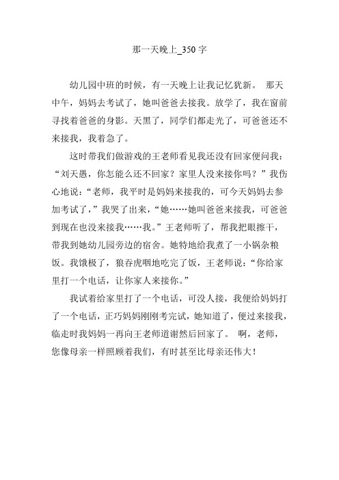 那一天晚上_350字