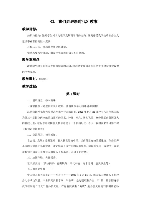 《3. 我们走进新时代》教案