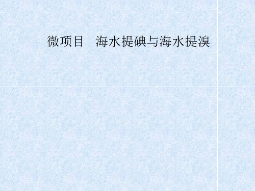 鲁科版必修二第一章微项目 海带提碘和海水提溴