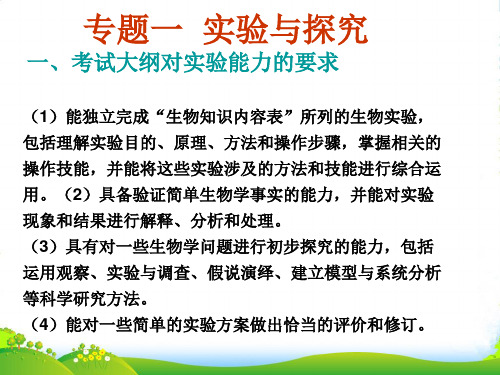 高中生物 专题一 实验与探究课件