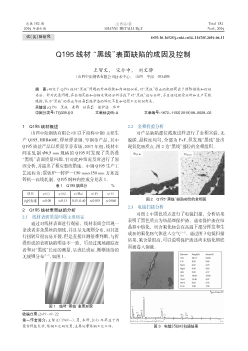 q195线材“黑线”表面缺陷的成因及控制