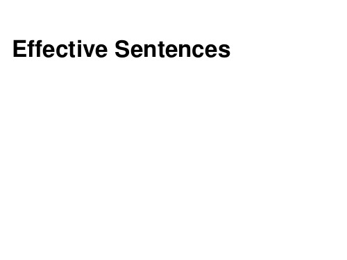 Effective Sentences(第一部分及作业)