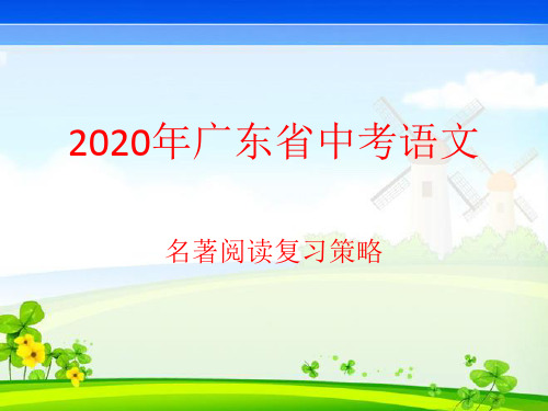 2020年广东省中考语文名著阅读复习策略