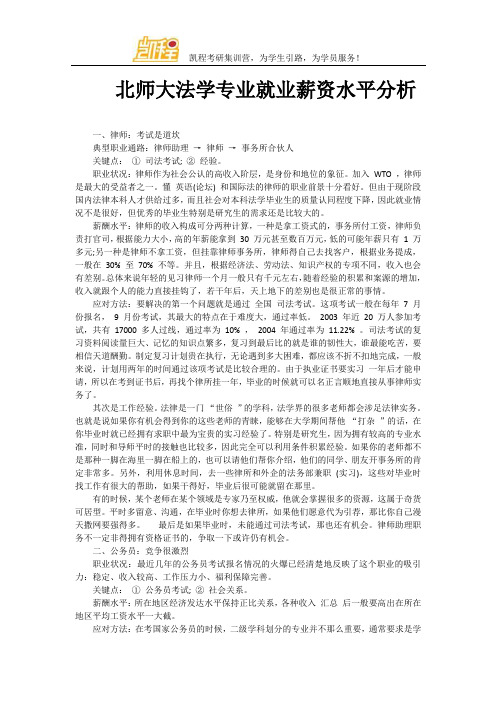 北师大法学专业就业薪资水平分析