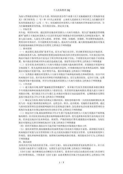 大病专项救治实施具体方案