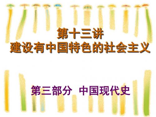 广东省深圳市文汇中学九年级历史复习课件：第13讲 建设有中国特色的社会主义