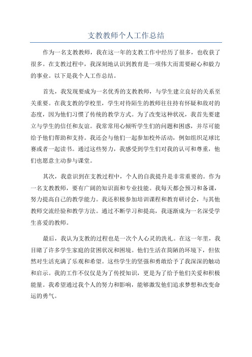 支教教师个人工作总结