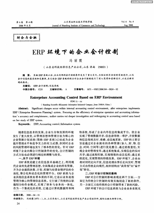 ERP环境下的企业会计控制