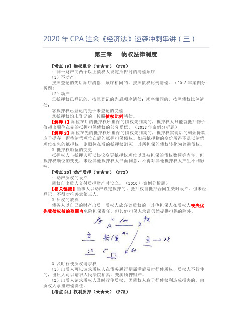 2020年CPA注会《经济法》逆袭冲刺串讲(三)