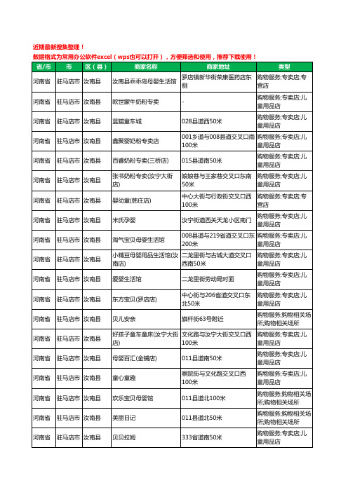 2020新版河南省驻马店市汝南县育婴工商企业公司商家名录名单黄页联系方式大全121家