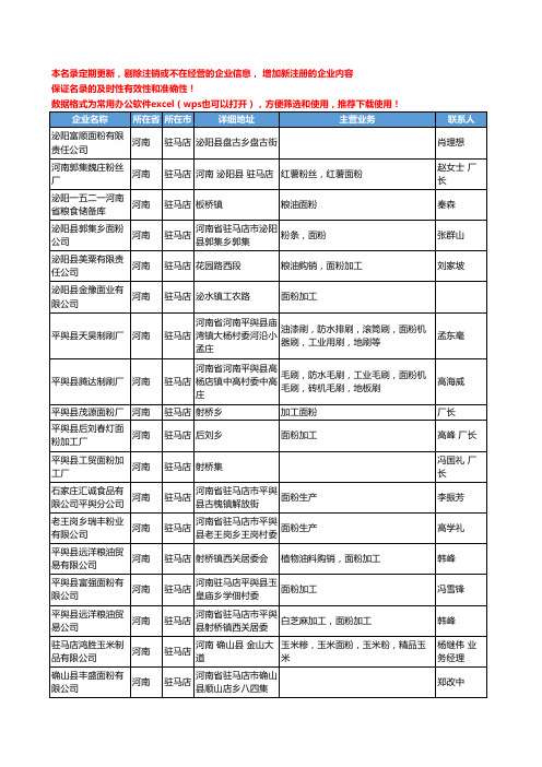 2020新版河南省驻马店面粉工商企业公司名录名单黄页大全118家