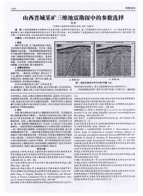 山西晋城某矿三维地震勘探中的参数选择