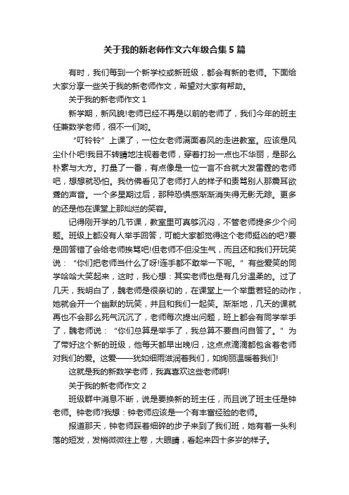 关于我的新老师作文六年级合集5篇