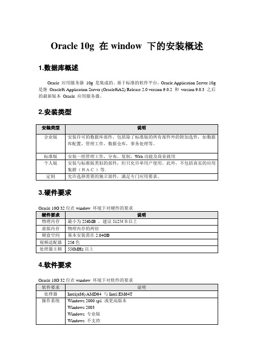 Oracle10g安装及配置说明