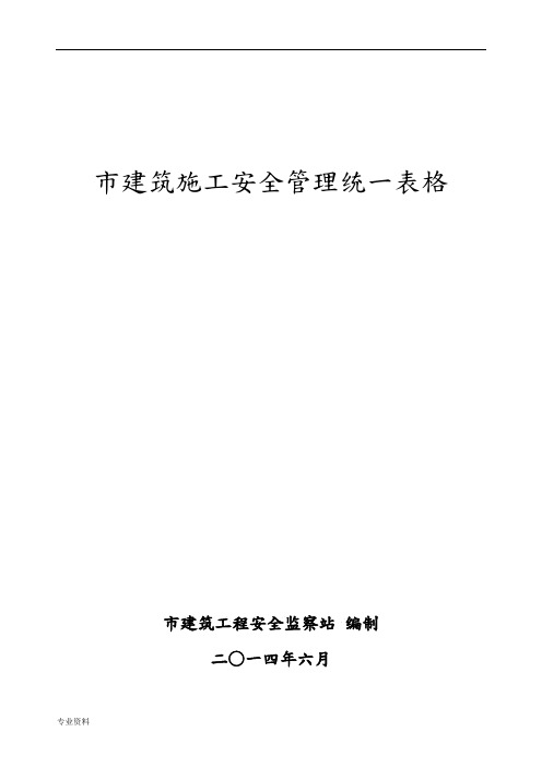 长沙市建筑施工安全管理统一表格