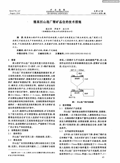 提高凹山选厂精矿品位的技术措施