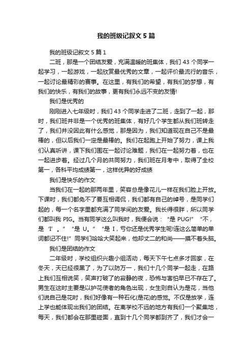 我的班级记叙文5篇