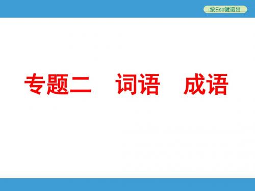 专题二 词语 成语