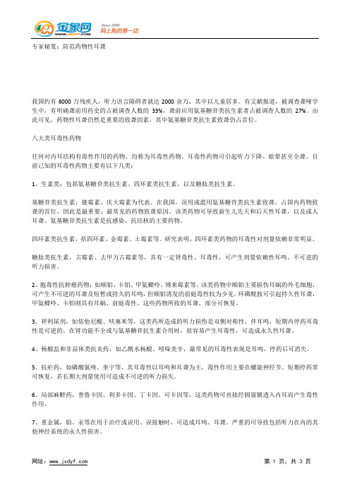 专家秘笈:防范药物性耳聋.docx