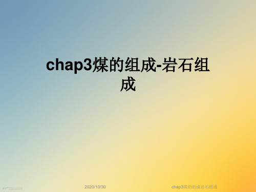 chap3煤的组成岩石组成