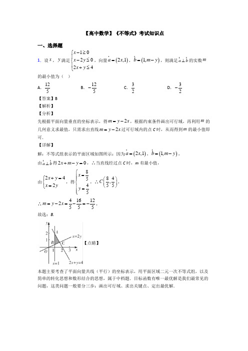 高考数学压轴专题新备战高考《不等式》经典测试题含解析