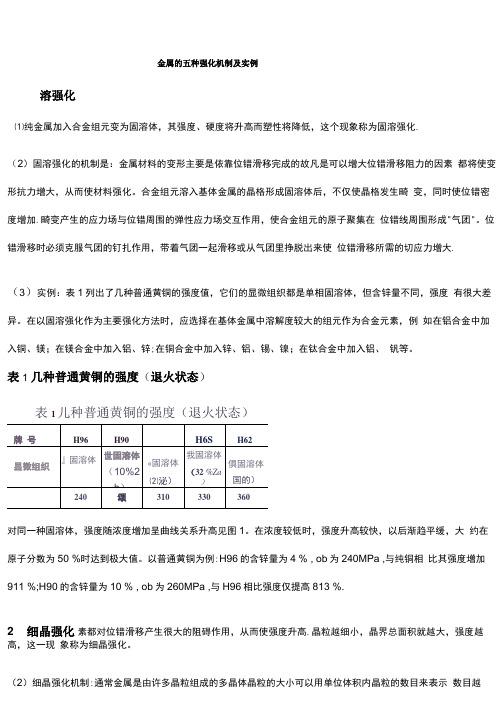 金属材料的强化方法