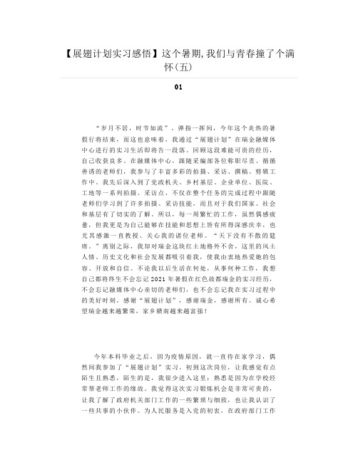 【展翅计划实习感悟】这个暑期,我们与青春撞了个满怀(五)