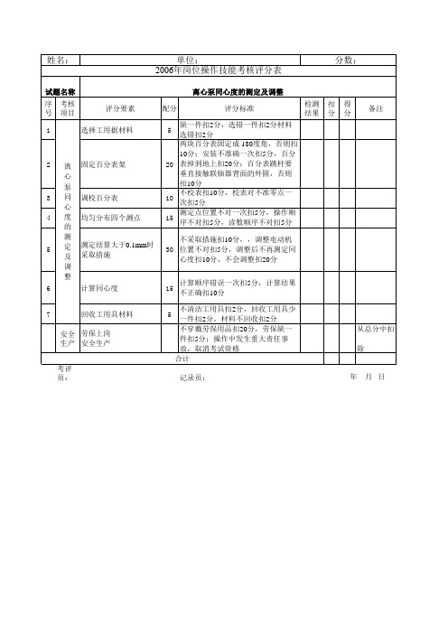 离心泵同心度的测定及调整