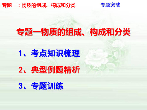 2016中考化学专题复习课件--专题一物质的组成、构成和分类(25张)