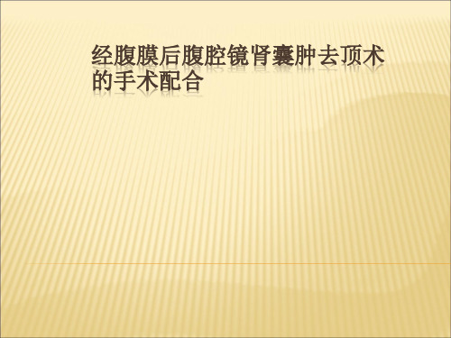 经腹膜后腹腔镜肾囊肿去顶术ppt课件