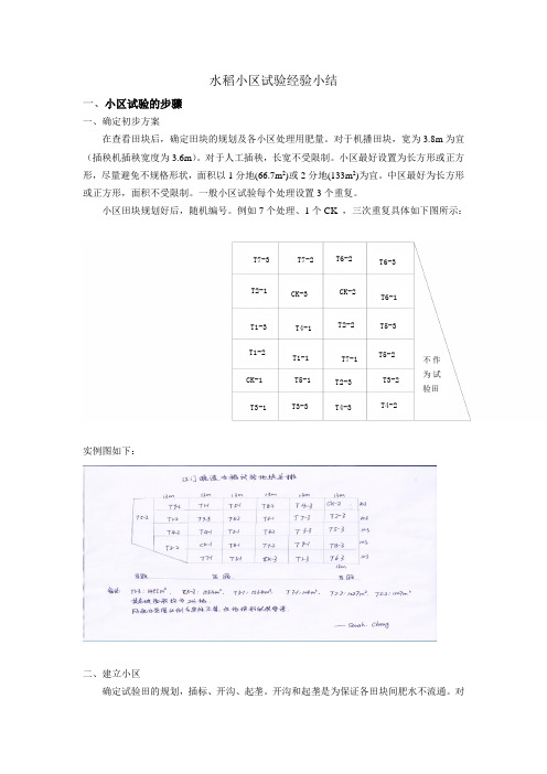 水稻田间试验小结