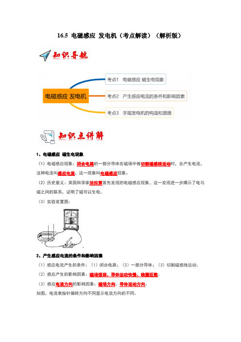 16.5电磁感应发电机(考点解读)