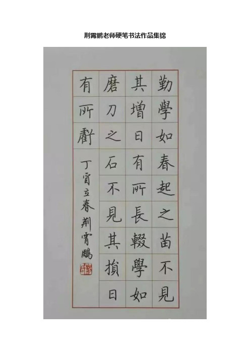 荆霄鹏老师硬笔书法作品集锦