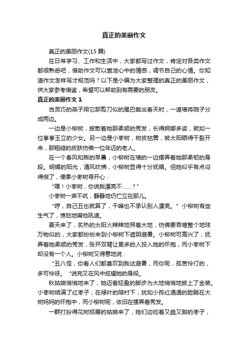 真正的美丽作文