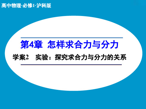 【精选课件】沪科版高中物理必修一第4章学案2实验探究合力与分力的关系课件.ppt