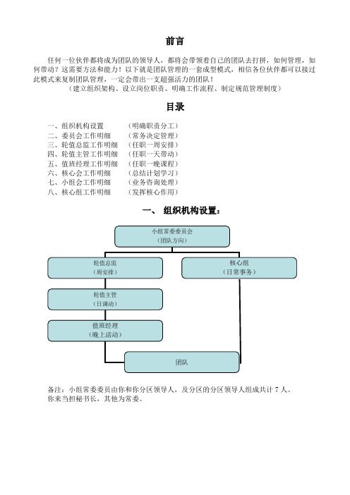 团队管理模式