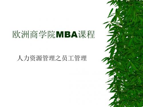 MBA课程人力资源管理之员工管理.ppt