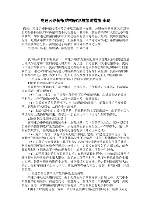 高速公路桥梁结构病害与加固措施 李琦