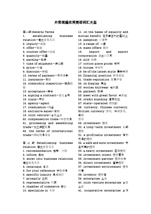 外贸英语词汇打印版