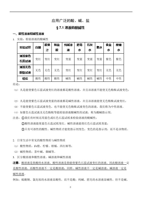 (完整版)初三化学酸碱盐知识点(最全整理版)