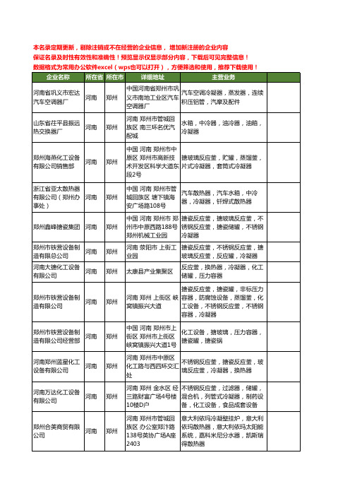 新版河南省郑州冷凝器工商企业公司商家名录名单联系方式大全23家