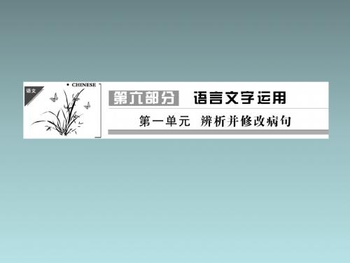 2014届高三一轮复习课件：语言文字运用 第6部分 第1单元辨析并修改病句