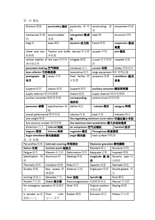 上海工程技术大学城市轨道交通车辆专业英语复习要点2