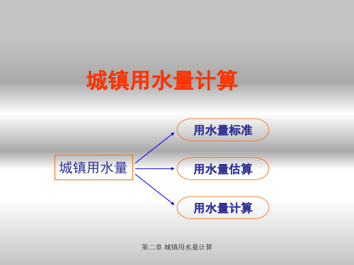 第二章 城镇用水量计算