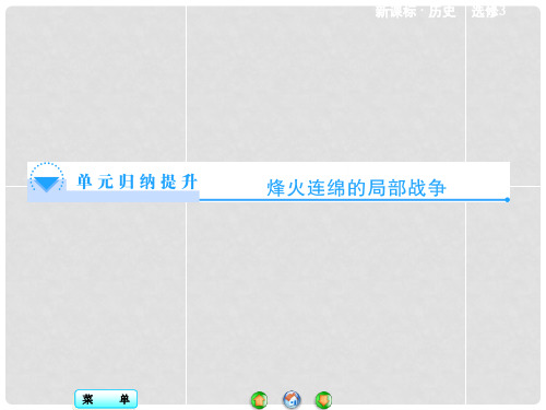 高中历史 第5单元 烽火连绵的局部战争单元归纳提升同步备课课件 新人教版选修3